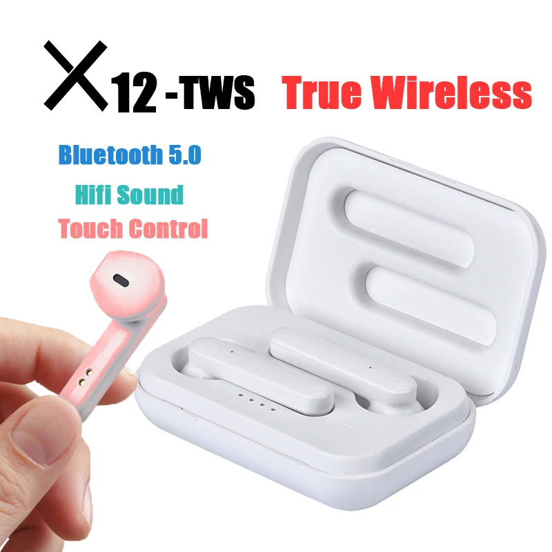 Новинка, X12 tws, настоящие беспроводные наушники, bluetooth 5,0, наушники, двусторонний вызов, стерео гарнитура, спортивные наушники, fone de ouvido audifonos