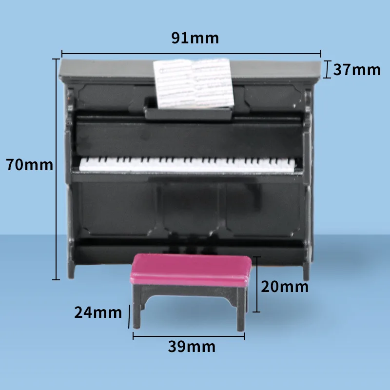 Мини-пианино и скамейка миниатюрная модель аксессуары для дома имитация мебели