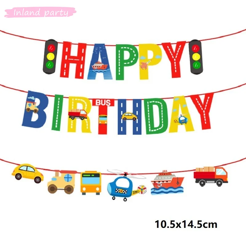 

1set traffic light truck Balloons Banner Birthday Party traffic signal Large Latex Balloon Maker Game Decoration Mylar Boy Kids