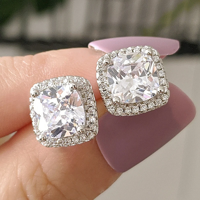 

Solid 925 Silver Earrings 2015 new fashion women jewelry Stud Earrings Simulated CZ Small stud earrings LE1097S