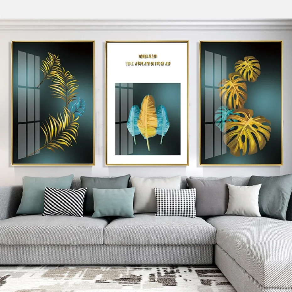 Настенные плакаты с листьями минималистичные картины на холсте в скандинавском
