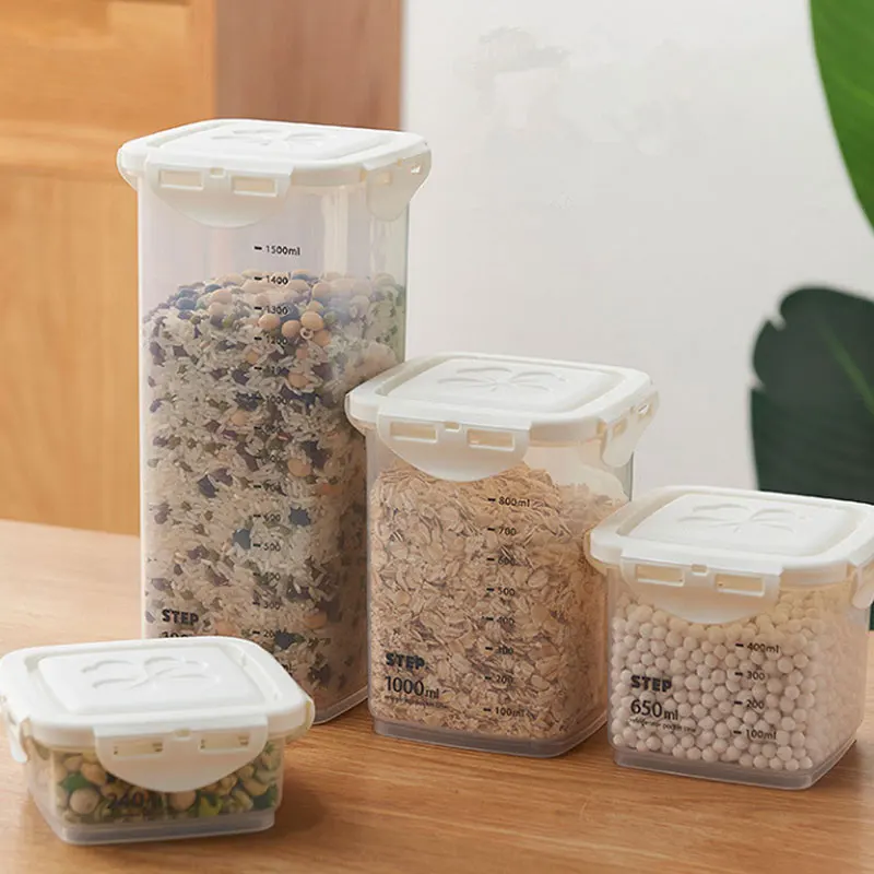 Свежие Герметичные банки со шкалой кухонная банка для хранения продуктов