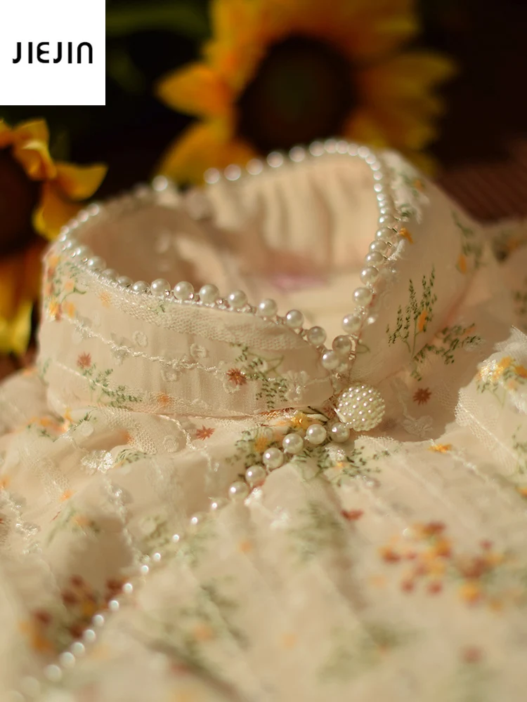 

Vintage Chinese Style Beige Pearl Improved Cheongsam Elegant Split Print Qipao Dress Female Floral Bodycon Sexy Mini Dresses 2XL