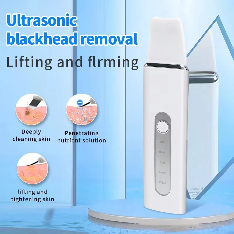 

Doddohome Heat Skin Scrubber Facial Ultrasonic Skin Scrubber Electric Peeling Shovel Pore Cleaner Face Lifting Thermal Care