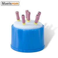 5pcs dental equipment round endo stand cleaning foam sponge files drills block holder autoclavable dentist oral care products