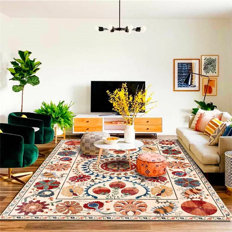 

Модный ковер в богемном стиле, этнический оранжевый ковер, гостиная, спальня, кровать, одеяло, кухня, ванная комната, напольный коврик