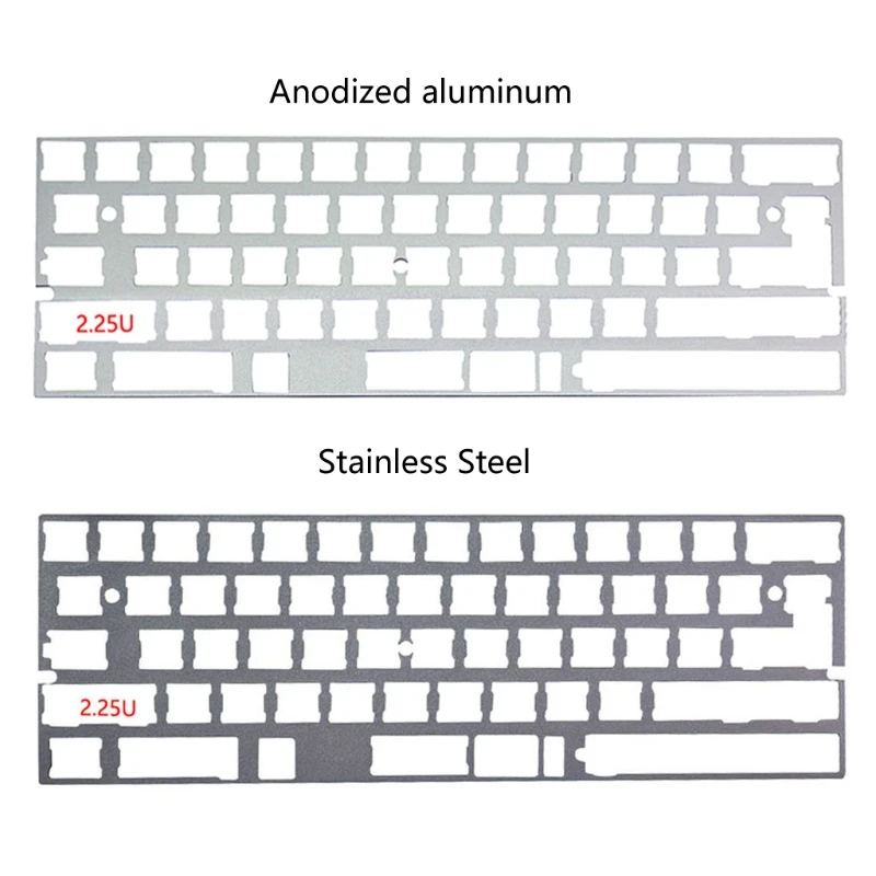 

2.25U Alu Plate 60% DZ60 GH60 Plate for DIY Mechanical Keyboard Stainless Steel