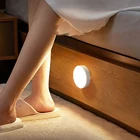Беспроводной ночник с датчиком движения, круглый светодиодный светильник для шкафа, лестницы, магнитный безопасный светильник для коридора, ванной, спальни, кухни, кабинета