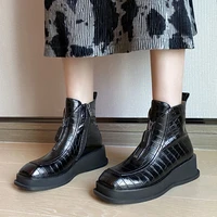 qzyerai 2021 new genuine leather martin boots women winter warm womens short boots platform women winter shoes
