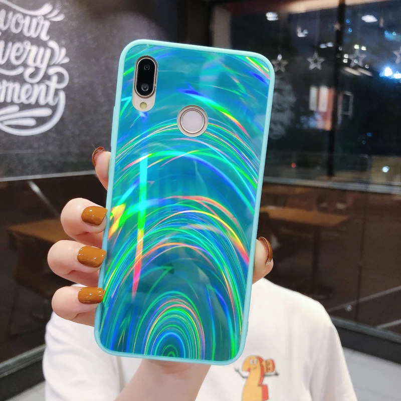 Радужный зеркальный чехол для телефона Huawei Mate 20 30 P20 P30 P40 Lite Pro P Smart Z Plus Y5 Y6 Y7 Y9 2019 Honor