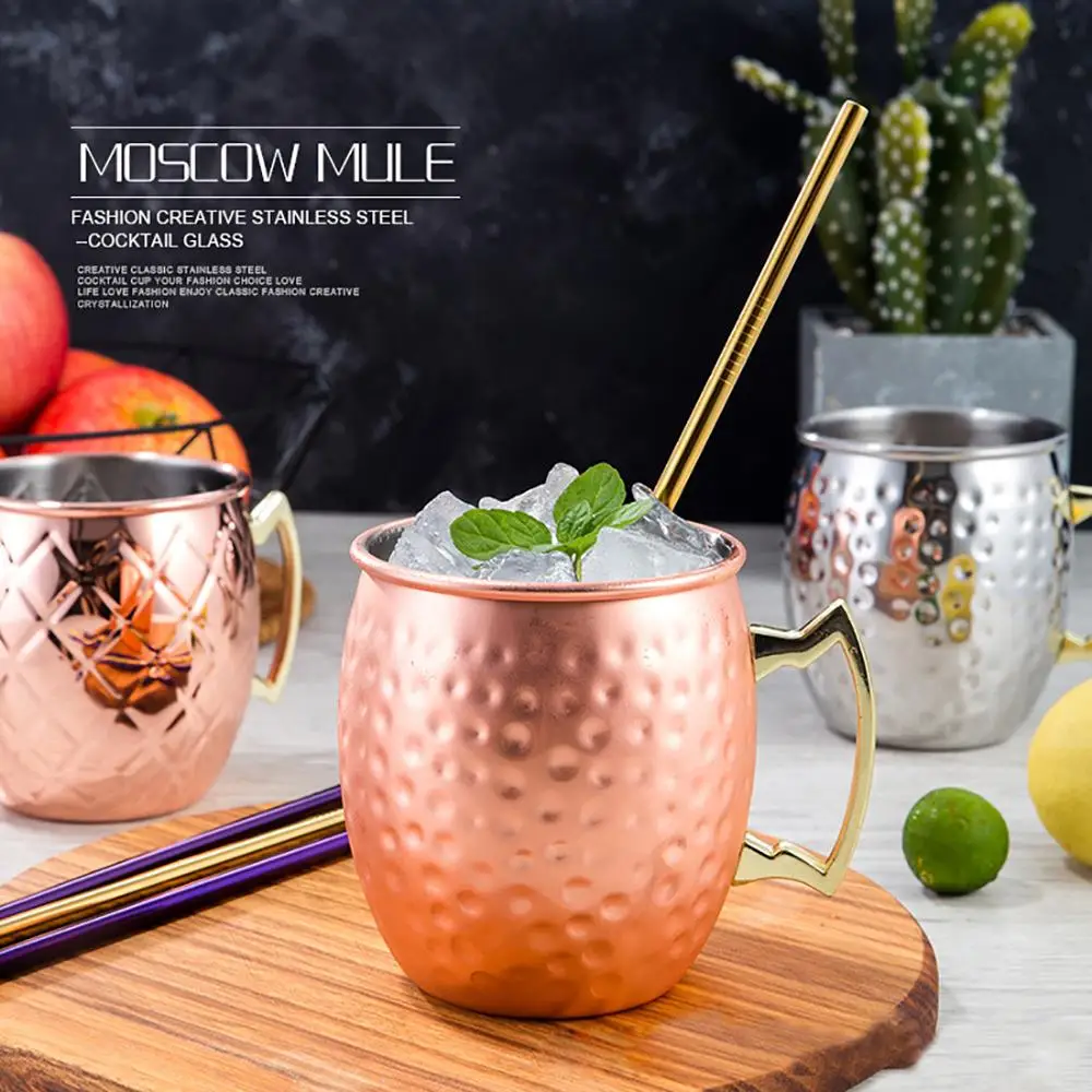 

Moscow Mule Copper Mugs 500ml Hammered Copper Plated Cup, Moscow Mule Mug Beer Cup, Coffee Cup Mug Copper Plated