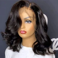 body wave human hair wigs 13x4 lace frontal wig for black women pre plucked short wavy lace closure wig peruvian lace wig