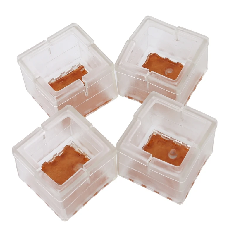

4pcs Silicone Rectangle Square Round Chair Leg Caps Feet Pads Furniture Table Covers Wood Floor Protectors