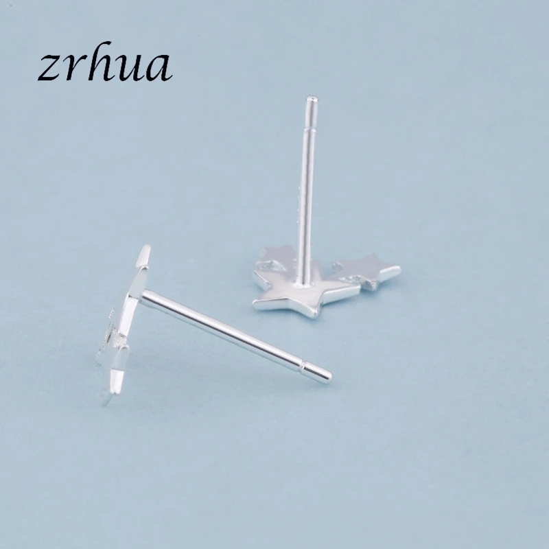 Женские серьги-гвоздики из серебра 2019 пробы с тремя звездами | Украшения и