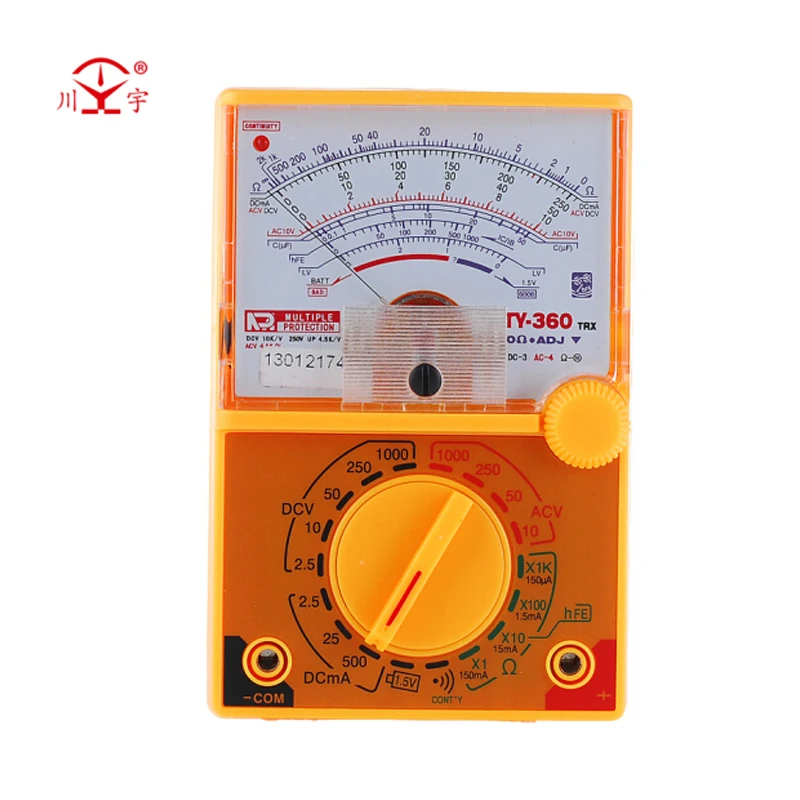 TY 360 DC/AC 1000V Вольтметр 500mA амперметр 1K измеритель сопротивления аналоговый