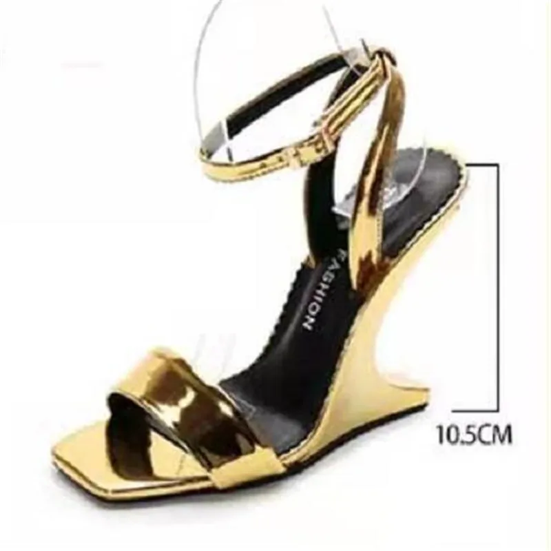 

2021 new fashion brand net celebrity ladies sandals high quality women's shoes 10 cm wedge heel flat shoes 3-7 8 BBZAI