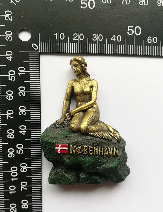 Дания Mermaid туристические сувениры 3D Резина магнит на холодильник магнитные
