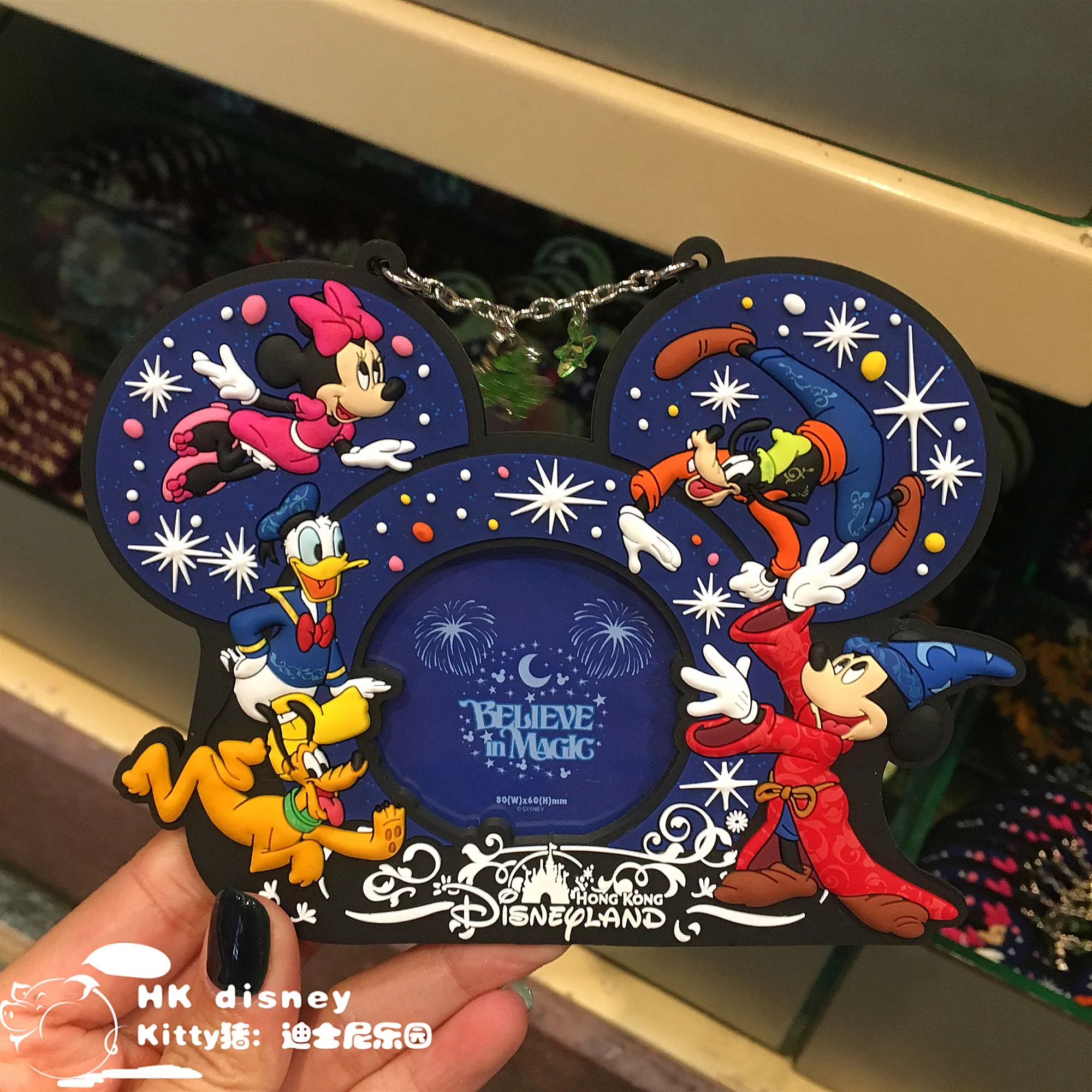 

Hong Kong Disney Cartoon Photo Frame Mickey Minnie Love Heart Refridgerator Magnets Photo Frame Anime Magnetic Paste
