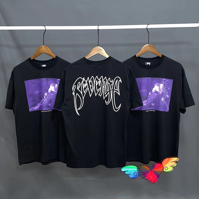 

Revenge Tee 2021 Men Women 1:1 High Quality Purple Graphic Logo Print Revenge T-shirts Tops Short Sleeve