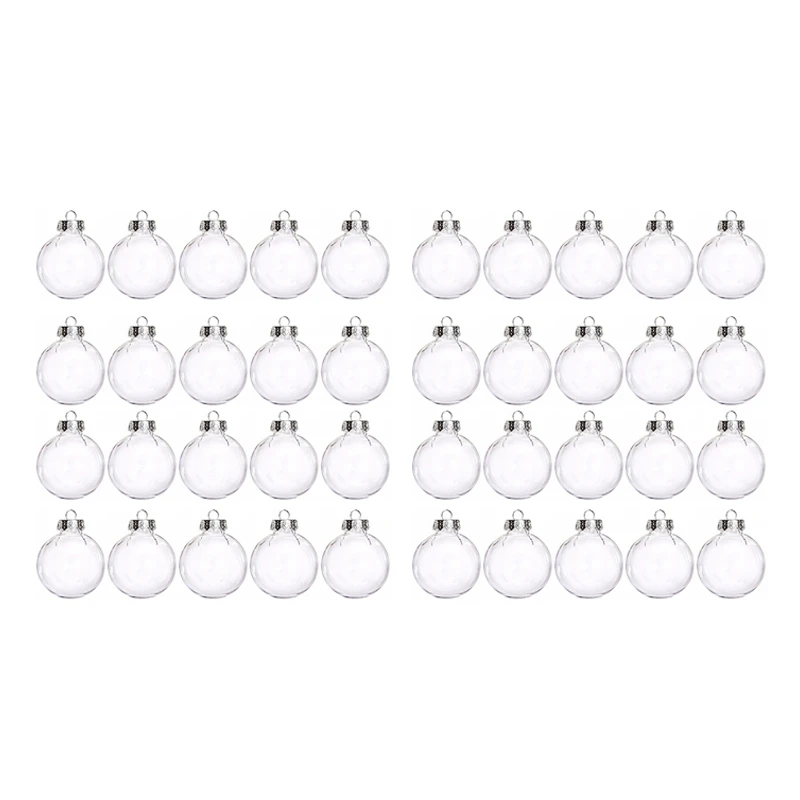 

40 прозрачных рождественских шариков, пластиковые прозрачные подвесные украшения «сделай сам», рождественские украшения для дома, Рождеств...