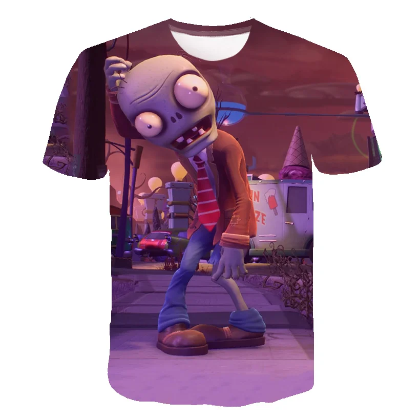 

Children's 3D Cartoon T-Shirt Funny Plants Vs. Cats Short Sleeve Boys Games Tops 2021 New Men's And Women's Cute Clothes
