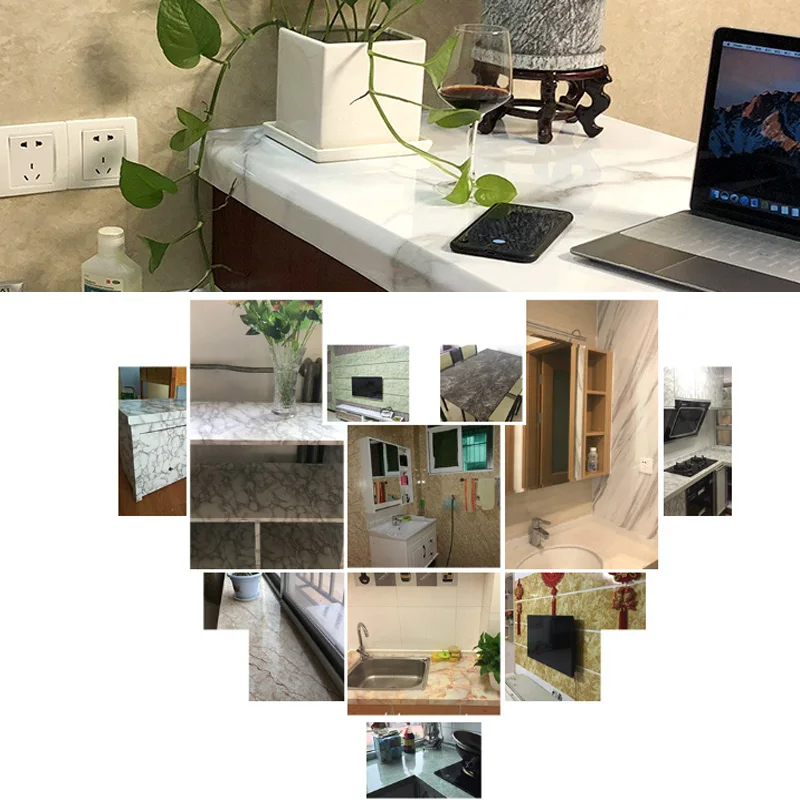 6meter waterproof wallpaper decorative marble contact paper countertops roll for counter top covers cabinets kitchen furniture free global shipping
