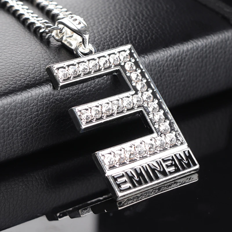 

Punk Hip Hop Letter E Rhinestones Pendants & Necklaces Long Chain Statement Necklace For Men Accessories Jewelry Gift