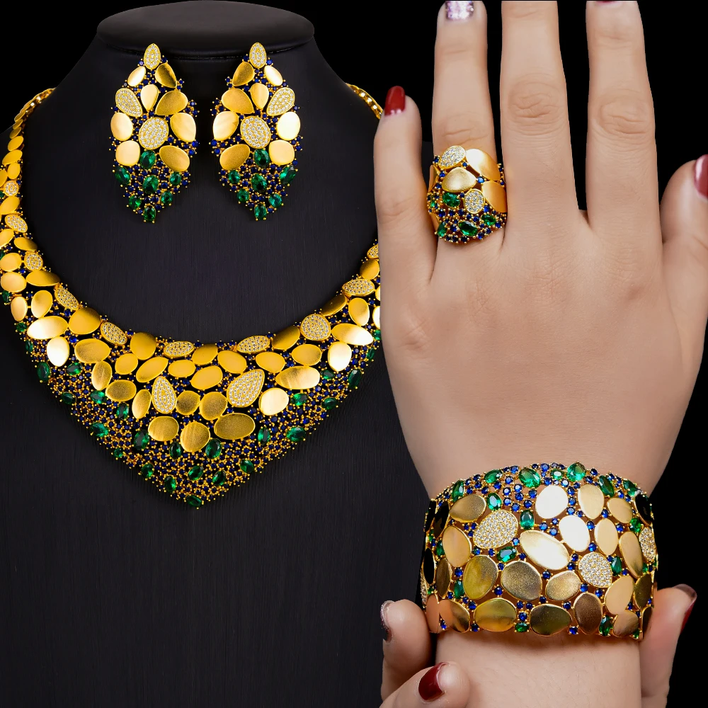 

GODKI Famous Brand Bling Sequins Luxury Africa Dubai Jewelry Sets For Women Wedding Party Zircon Wedding Bridal Jewelry Set Gift