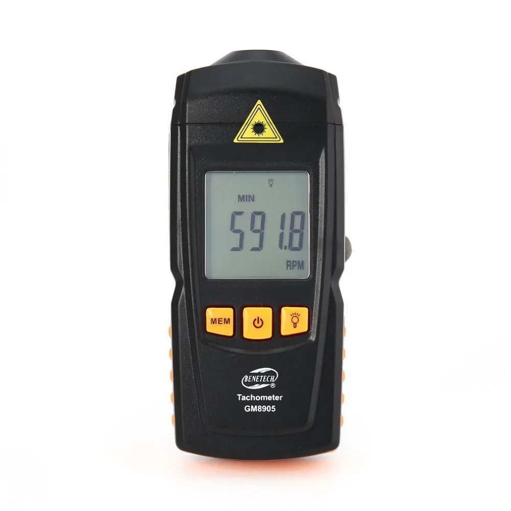 BENETECH GM8905 ЖК дисплей подсветка цифровой лазерный тахометр Бесконтактный RPM Tach