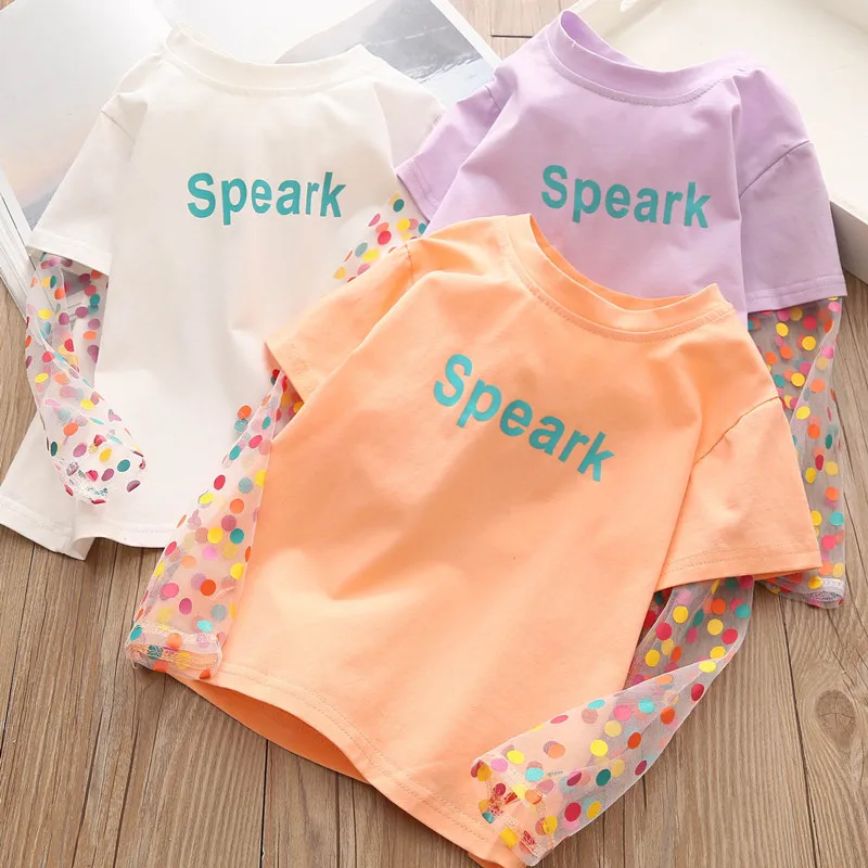 

Детская футболка с длинными рукавами, базовая футболка в разноцветную полоску с высоким воротником для девочек 2-10 и 12 лет, весна-осень 2021