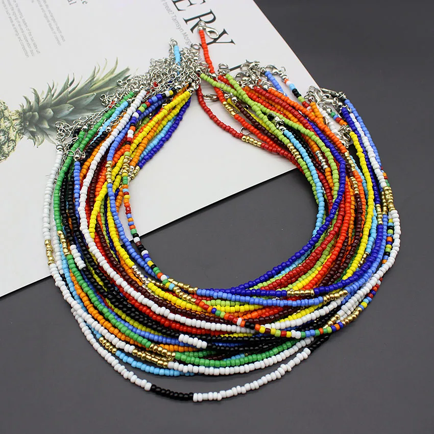 Простые бусины богемный короткий чокер цепочка с маргариткой подвеска бохо