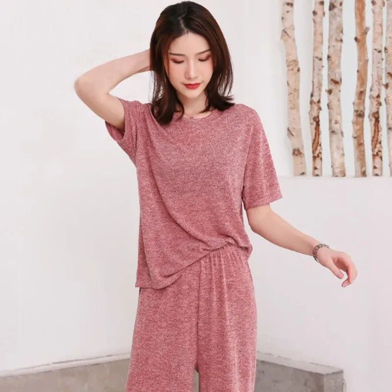 

Spring summer cotton pyjamas women new lazy casual home suit female short sleeve loose pajamas set fairy sleepwear pijama suit