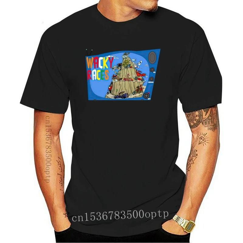

New WACKY RACES RETRO T SHIRT MUTTLEY DICK DASTARDLY ANT HILL MOB PENELOPE PITSTOP Cartoon t shirt men Unisex 2021 Fashion tshi