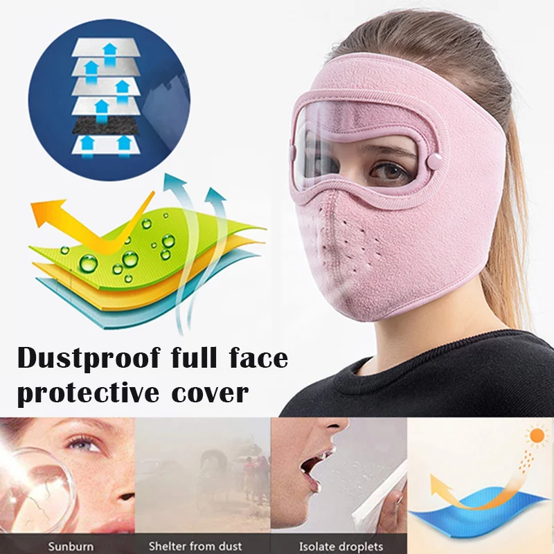 

Facial Protection Anti-Fog Dust-Proof Full Face Protection Headgear with Removable Goggles M2