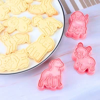 6pcs dog cookie cutter set baking tools plastic biscuit stamp mold gingerbread chocolate mould cakes decorating tools bakeware