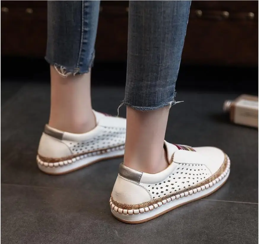 Sneakers Women Shoes Slip On Hollow Out Women's Flats Ladies Loafers Casual Woman Vulcanized new Shoes Sewing Female Fashion