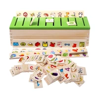 category matching sorting toys set for toddler wooden montessori early educational aids family set