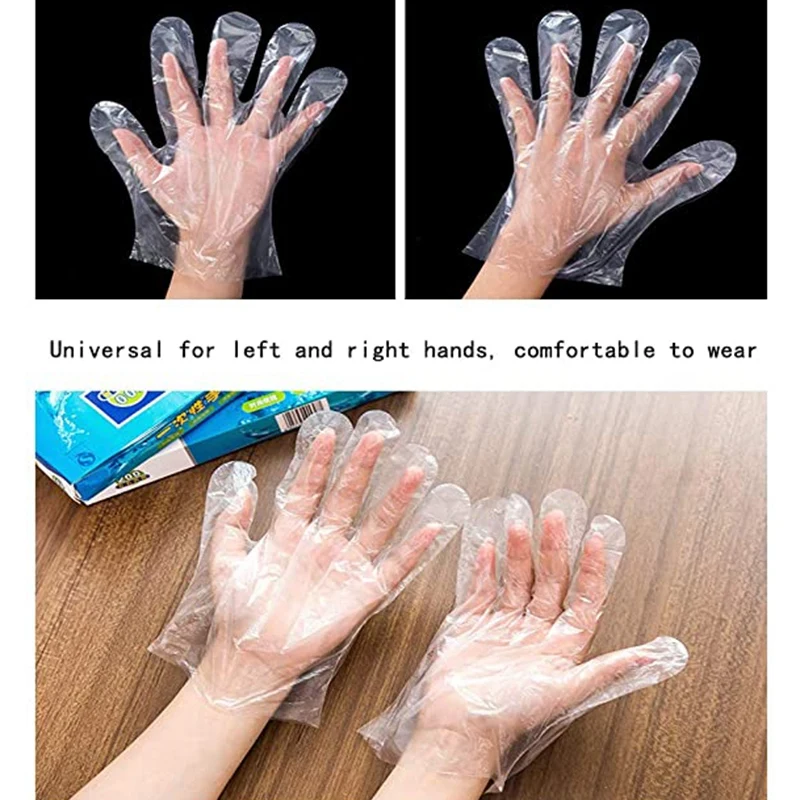 

1000Pc Disposable PE Gloves Transparent Safety Gloves Disposable Protective Gloves