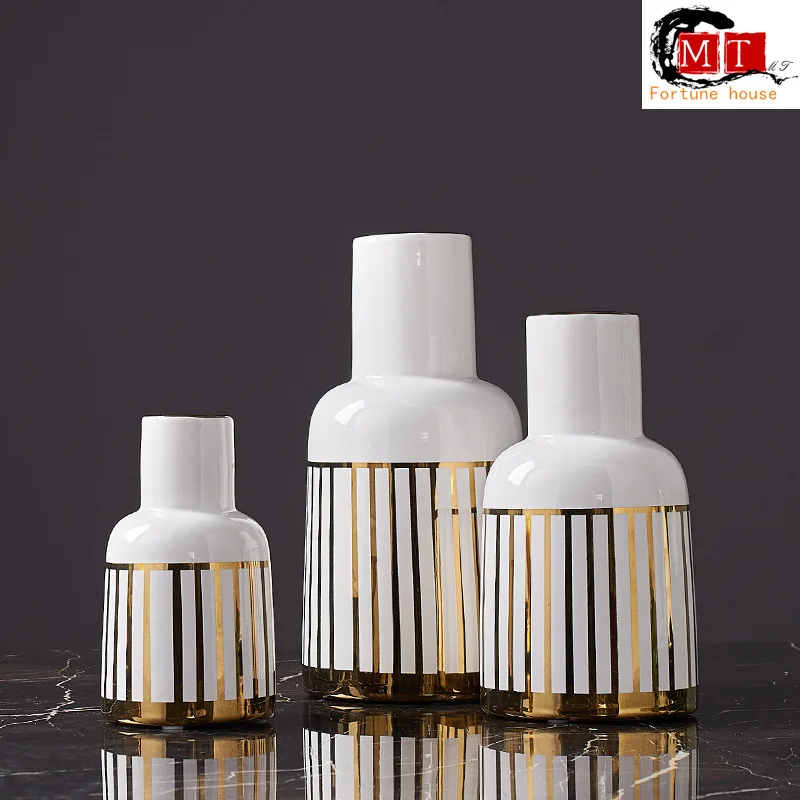 Скандинавская творческая личность белая керамическая наклейка Золотая покрытая