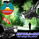 Светодиодный головной фонарь COB и XHP160, Головной фонарь 18650, Головной фонарь с зарядкой от USB, фонарик, фонарик XHP90 xhp70, мощный фонарь