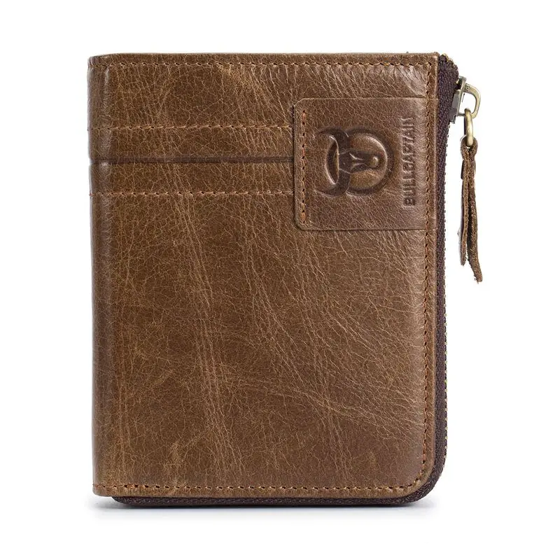 Мужской кошелек из бычьей коровьей кожи модный многофункциональный с карманом