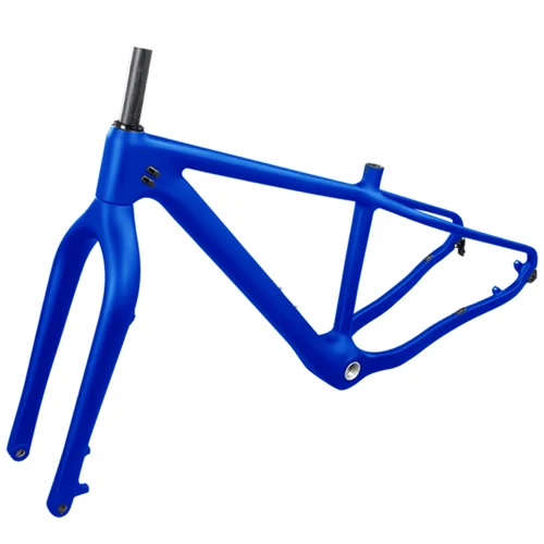 Full blue T800 карбоновая рама для снежного жира 1-1/8 to1-1/2 коническая рама 31,6 мм Подседельный штырь рама+ вилка ось через заднюю часть и крюк задний обмен - Цвет: Full blue
