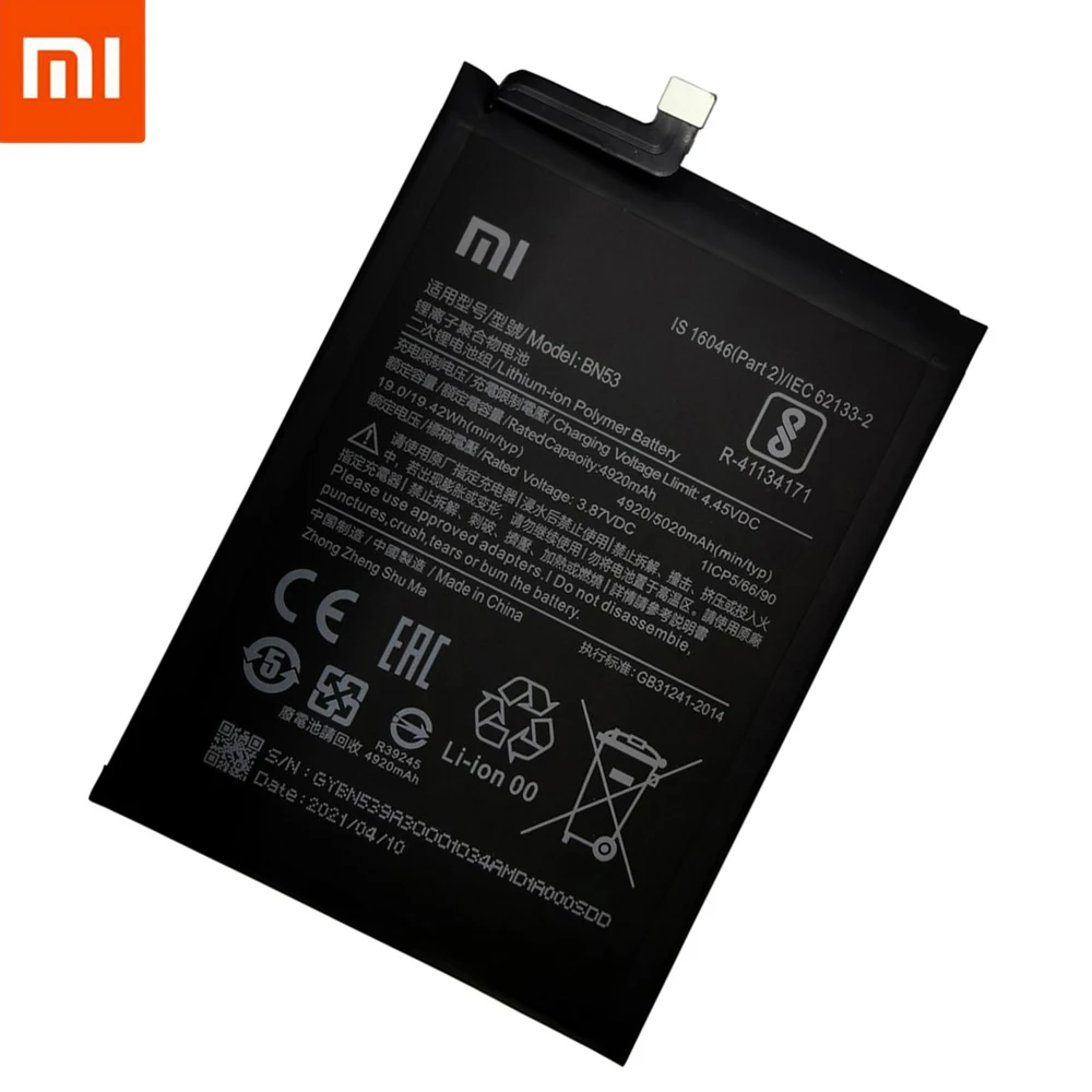 100 original new 4920mah bn53 replacement battery for xiaomi redmi note 9 pro bateria mobile phone batteries free tools free global shipping