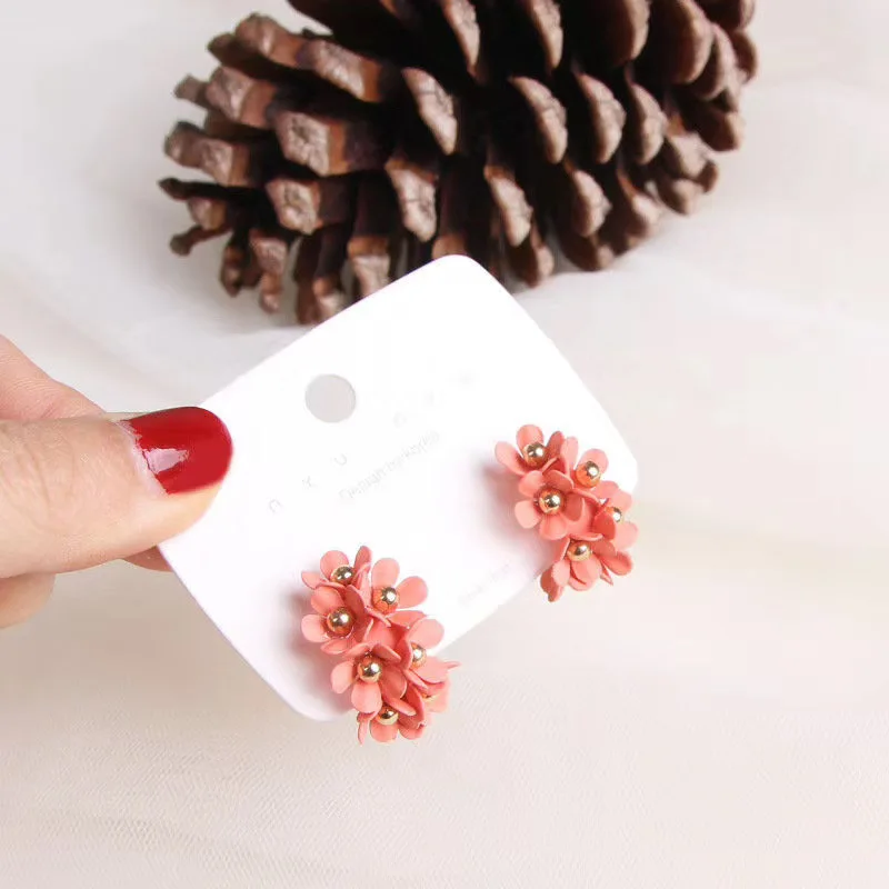Женские серьги с цветком новинка 2020 корейский темперамент красные милые яркие