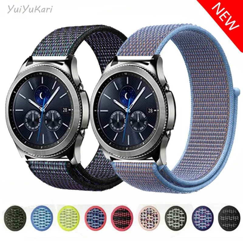 Нейлон pulseira для samsung galaxy watch 46 мм 42 gear S3 22 20 Frontier классический активный ремешок huami