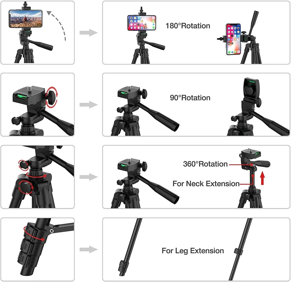 dslr flexible tripod extendable travel lightweight stand remote control for mobile cell phone mount camera gopro live youtube free global shipping