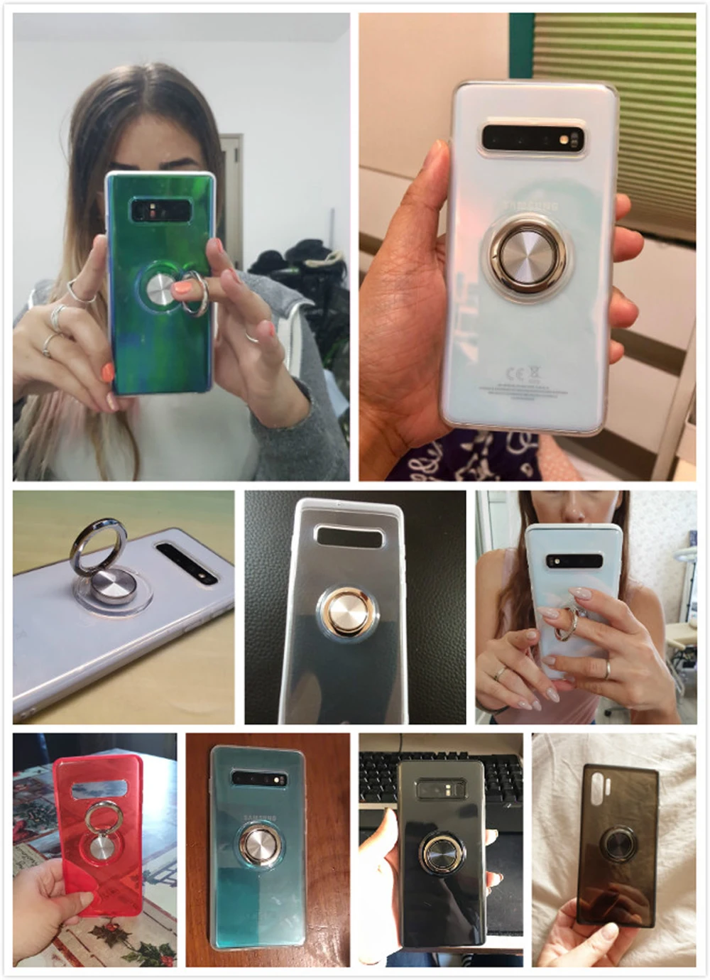 Для samsung Galaxy S10 5G S10 S9 S8 Plus Note 9 Note 8 A7 A9 S10e M20 M30 Примечание 10 чехол крышка Мягкий силиконовый чехол с кольцом держатель