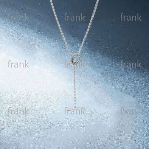 

399050C01 Signature Pave Circle Logo T-Bar Heart Necklace