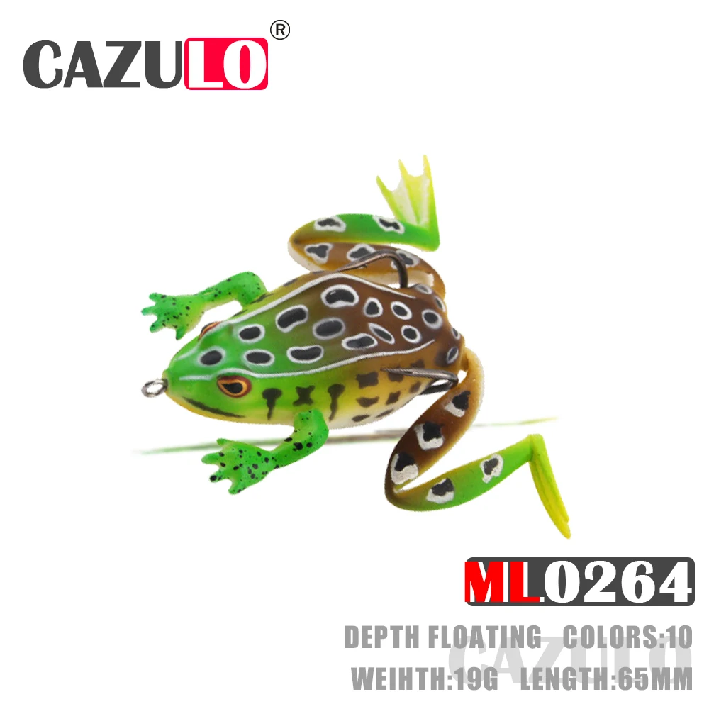 

Frog Fishing Accessories Lure Isca Artificial Weights 19g 65mm Pesca Floating Silicone Softbaits Articulos Carp Pike Fish Leurre