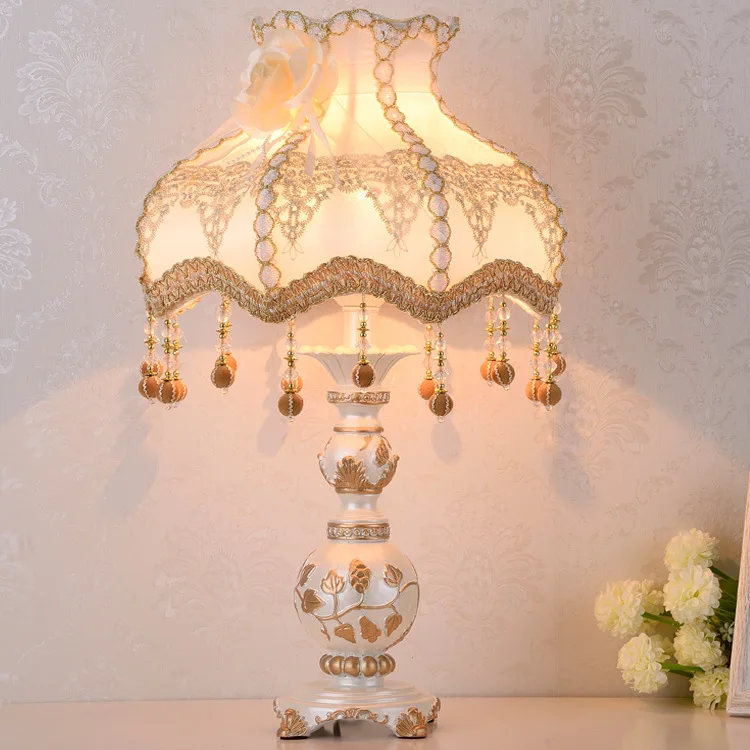 Ретро настольная лампа винтажная американская из ткани приглушаемая